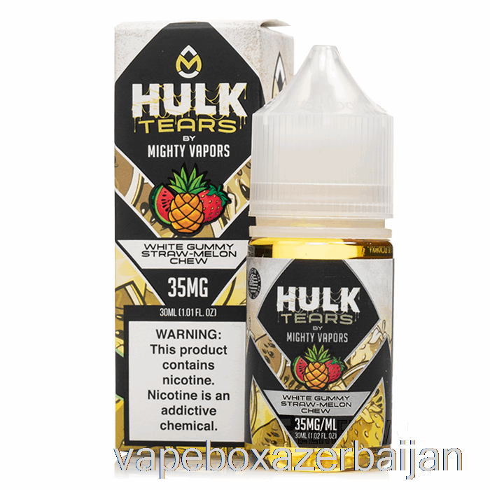 Vape Baku White Gummy Straw Melon Chew - Hulk Tears Salts - 30mL 35mg